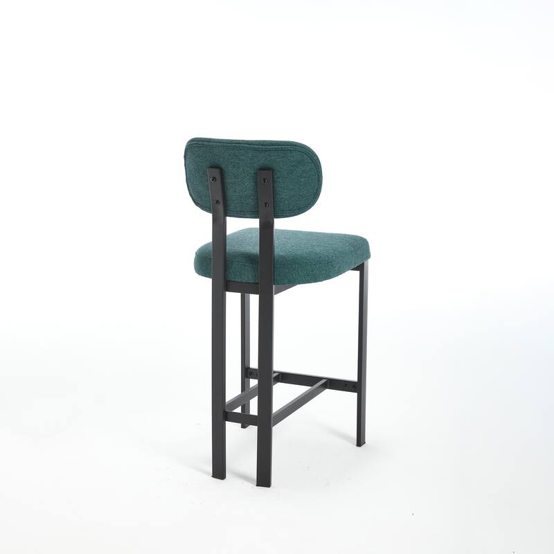 Bar Stools Set of 2, 26 inch Modern Upholstered Fabric Counter Height Barstools, Kitchen Island Chairs for Dining Room