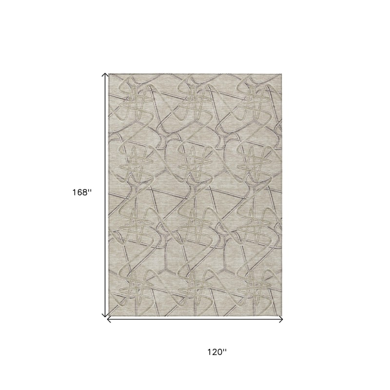 HomeRoots Geometric Contemporary Rectangle Outdoor Rug