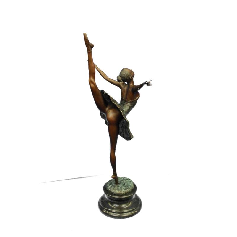 26 Inches Tall Clical Dancer Ballerina Signed Bronze Sculpture Figure Art Nouveau