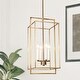 preview thumbnail 1 of 7, Dilley Mid-century Modern Gold 4-Light Geometric Lantern Chandelier for Dining Room