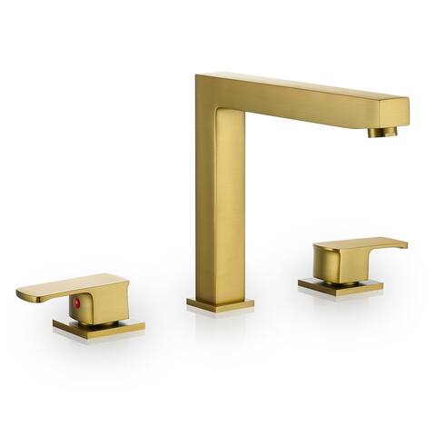 Altair Calden Double Handle Deck-Mount 8 in. Widespread Roman Tub Faucet in Brushed Gold