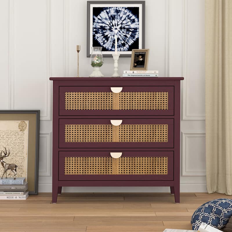 31'' Freestanding 3 Drawer Cabinet and Accent Storage Cabinet for living Room, Bedroom