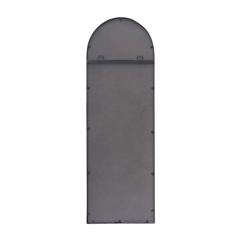 Arched Wall Mounted Mirror with Matte Black Metal Framed, 47.6"H