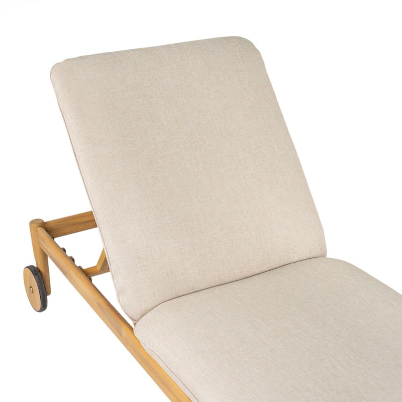 Outdoor Chaise Lounge with Wheels Set of 2