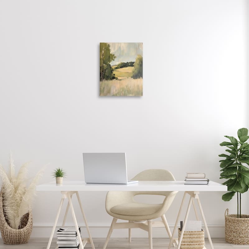 Stupell Painterly Green Valley View Canvas Wall Art Design By Petal Prints Design