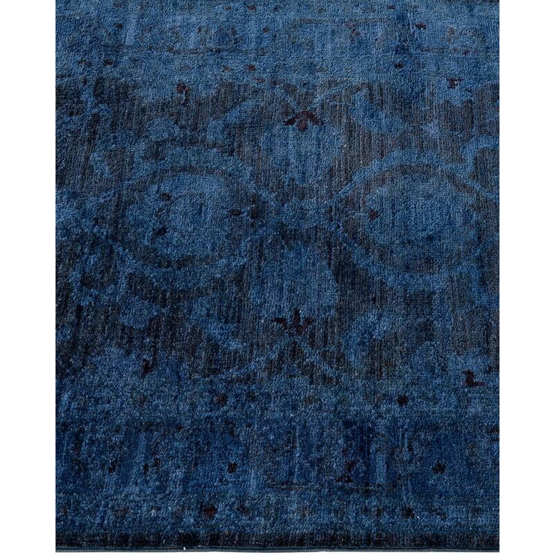 Overton Hand Knotted Wool Vintage Inspired Modern Contemporary Overdyed Brown Runner Rug - 2' 6" x 15' 10"