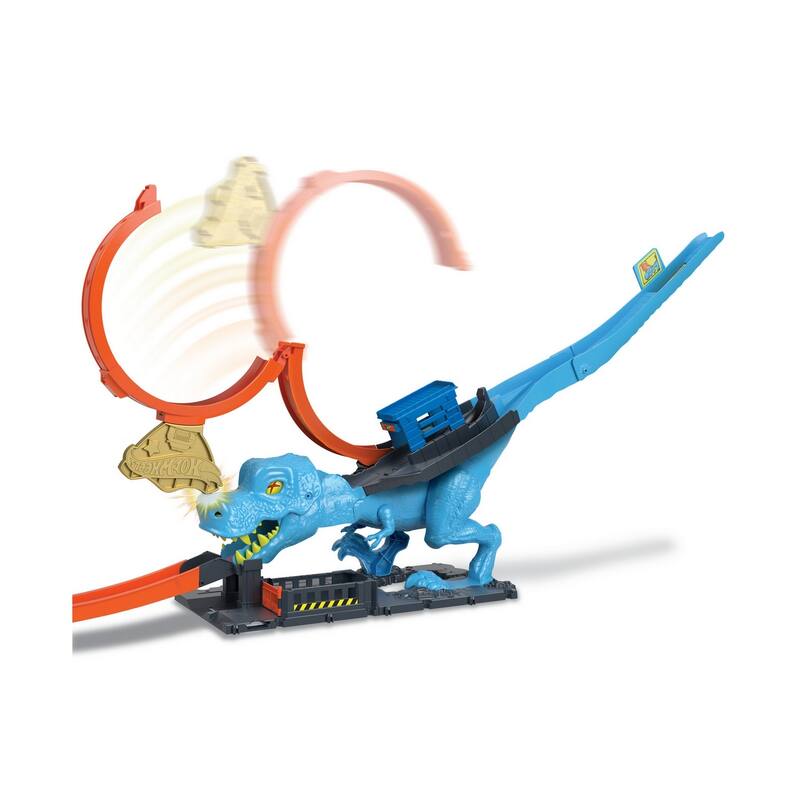 Hot Wheels City T-Rex Chomp Down Playset - Blue