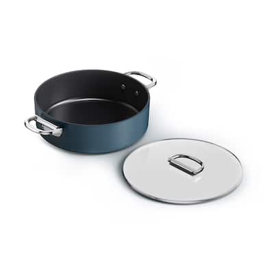 Joseph Joseph Space Ceramic Non-Stick 5 Qt. Shallow Casserole with Folding Handles and Lid