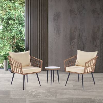 3 Piece Outdoor Garden Patio Bistro set with Side Table