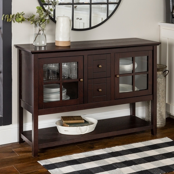 Middlebrook Designs 52-inch Espresso Buffet Cabinet TV Console. Opens flyout.