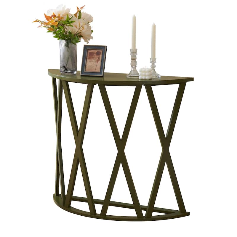 Vienna Collection Wood Side Table with X-Base or Half-Moon Design