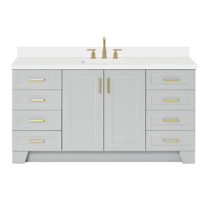 Ariel Q067SWQRVO Taylor 67" Free Standing Single Basin Vanity Set with - Grey - Ash Finish