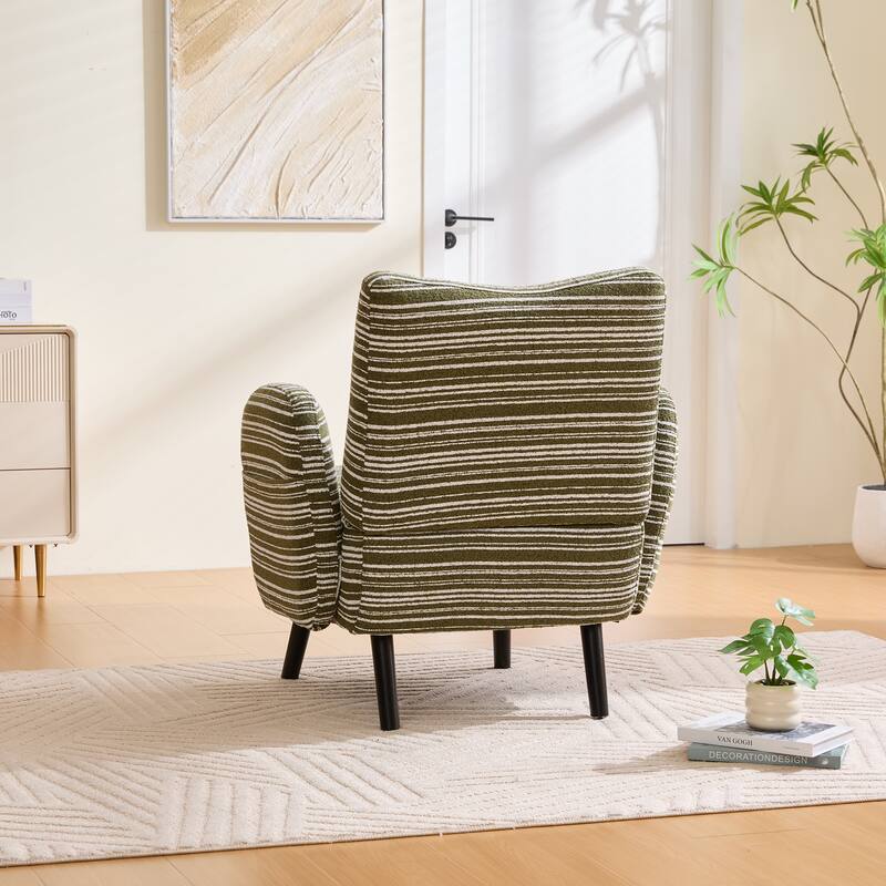 Modern style armchair with sanded fabric