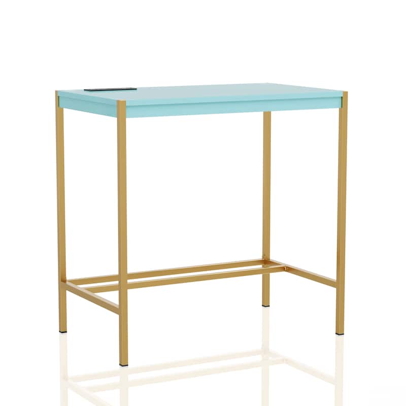 Belzie Modern 30-inch Steel Computer Desk with USB Ports by Furniture of America - Aruba Blue