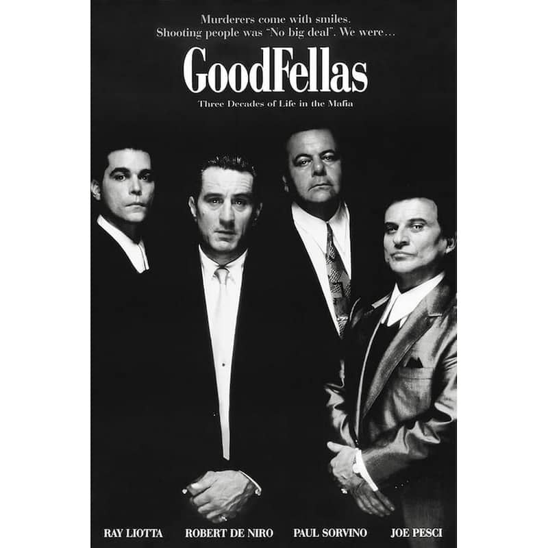 GoodFellas Black and White Movie Art Poster - 24 x 36 Inch