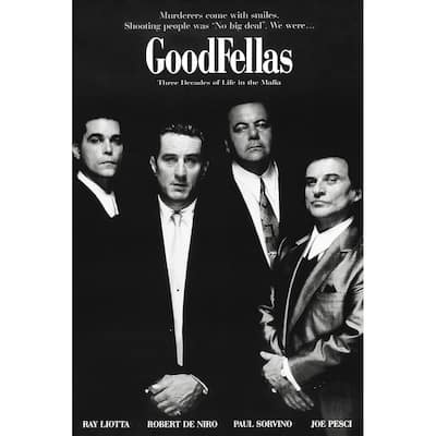 GoodFellas Black and White Movie Art Poster - 24 x 36 Inch