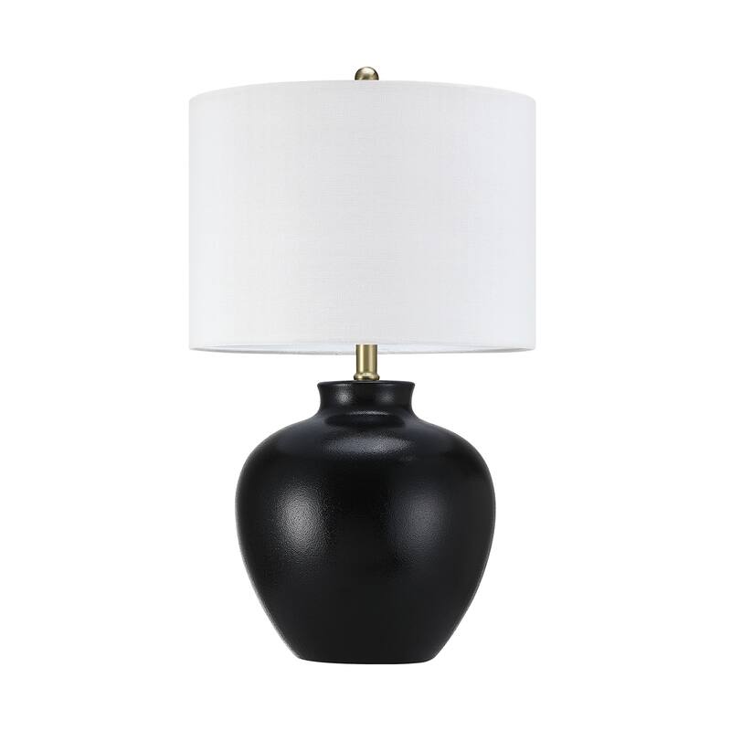 3-Way Ceramic Table Lamp with Drum Shade - 23 in. H