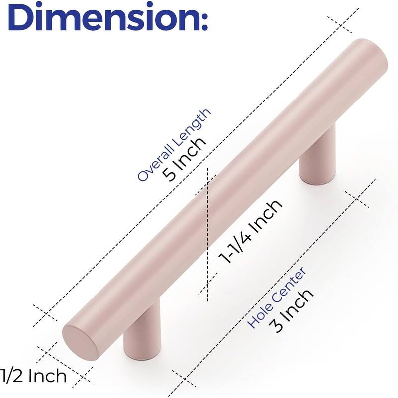30-Pack Cabinet Pulls - 5" Handles, 3" Hole Center for Kitchen Drawers