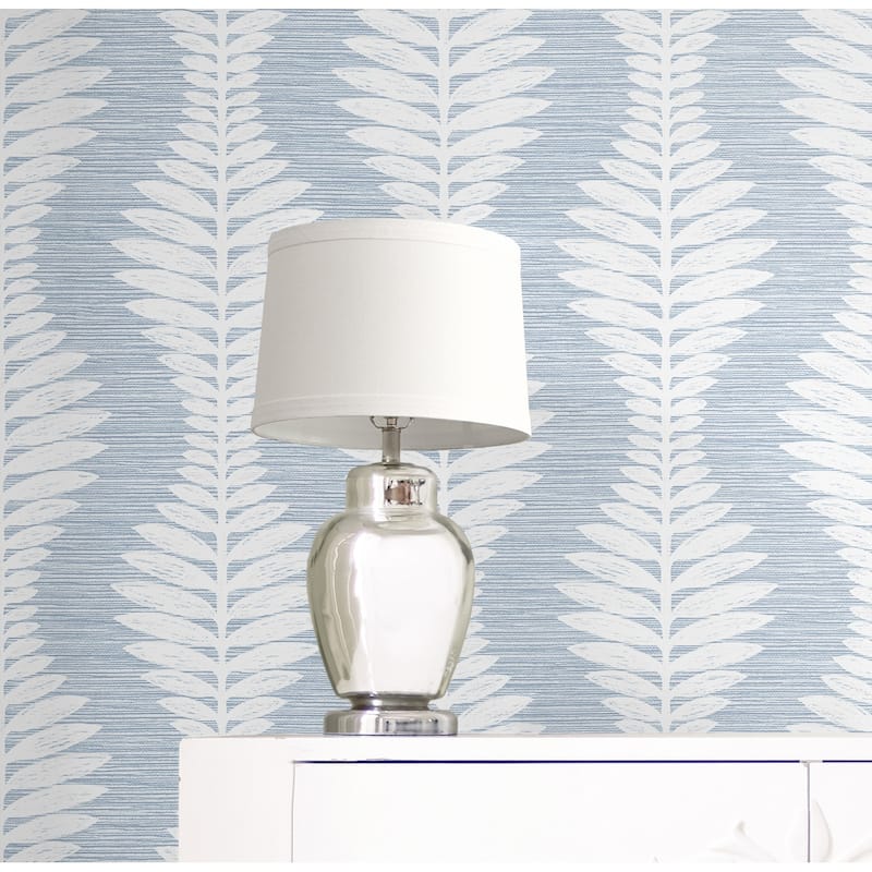 Lillian August Carina Leaf Ogee Embossed Vinyl Unpasted Wallpaper