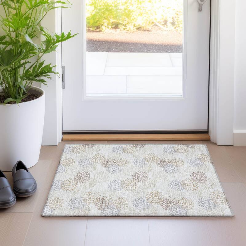 Premium Washable Super Soft Contemporary Clusters Mayfield Rug - Ivory - 1'8" x 2'6"