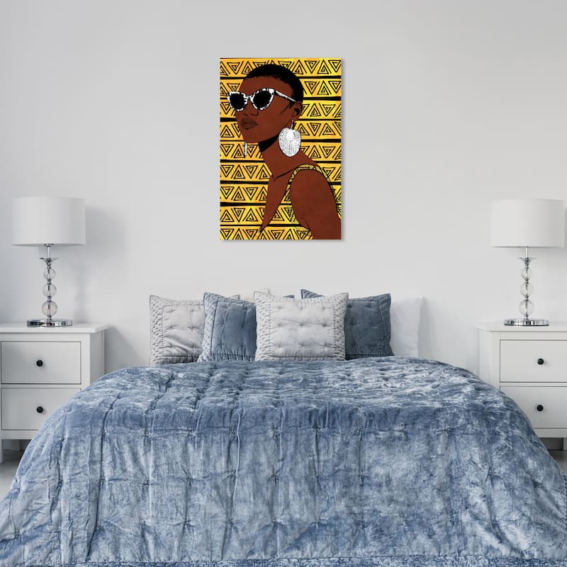Wynwood Studio Canvas Fashion and Glam Vertigo Yellow and Modern & Contemporary Wall Art Canvas Print - 36 x 24