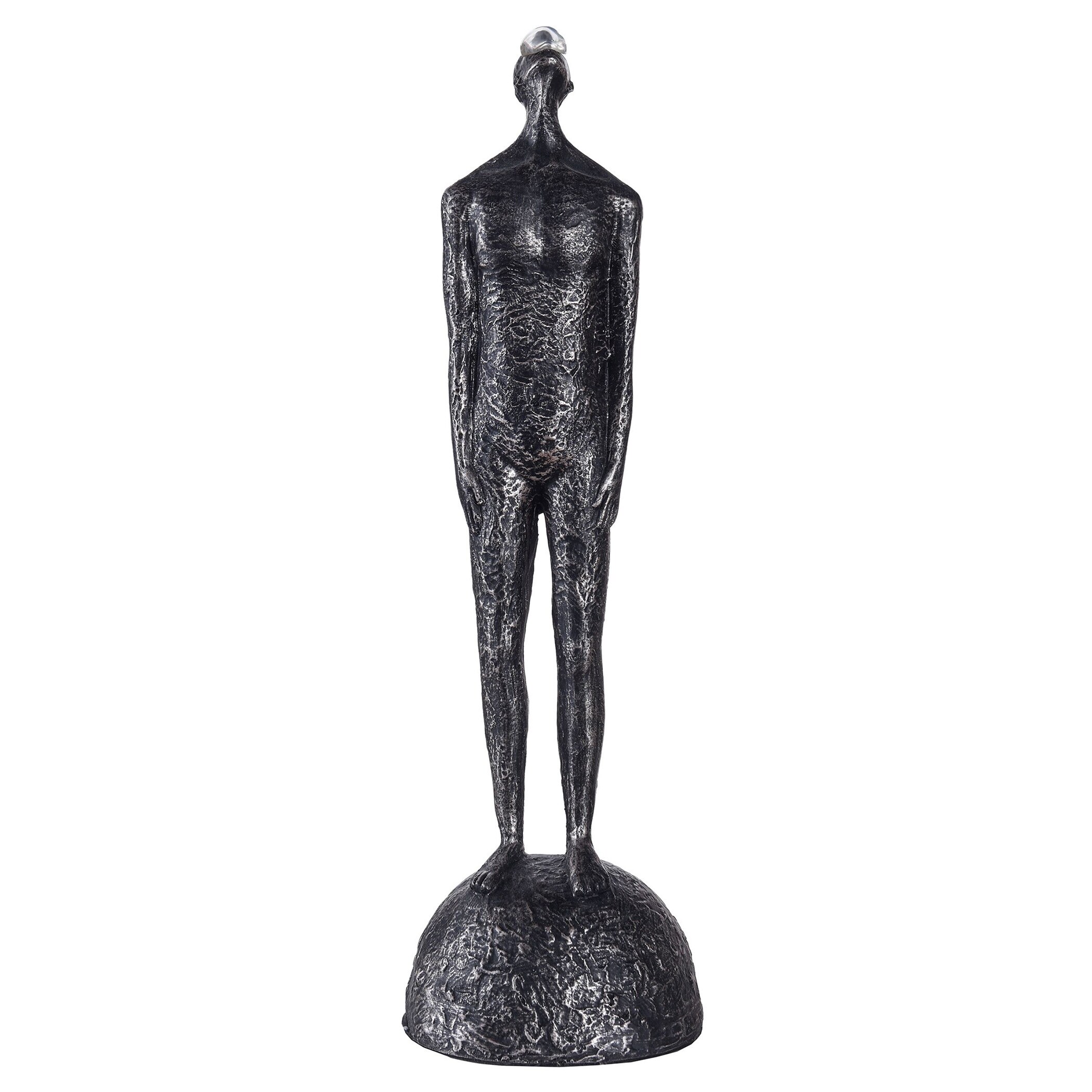 Dann Foley - Standing Figural Sculpture - Black Painted on Resin - Hill-Form Pedestal Base