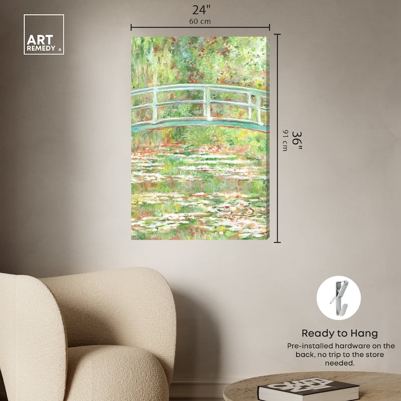 Art Remedy The Garden Gallery Wrapped Impressionism 1 Piece Canvas Wall Art /Monet And Van Gogh Inspired Art