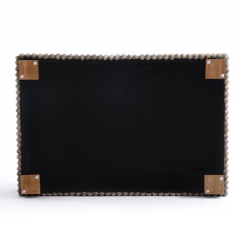 Modern Cotton Flannel Upholstery Oversized Ottoman