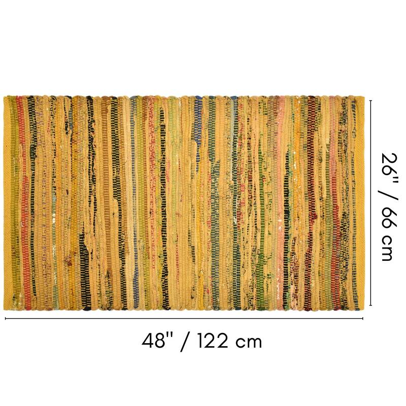 Fabstyles Premium Cotton Handmade Area Rag Rug Living Room, Hallway