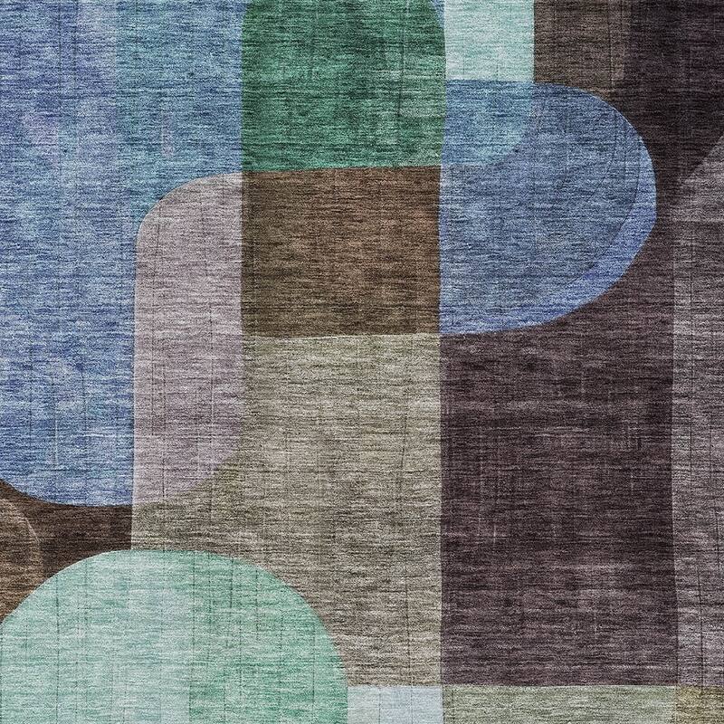 HomeRoots Abstract Transitional Rectangle Outdoor Rug