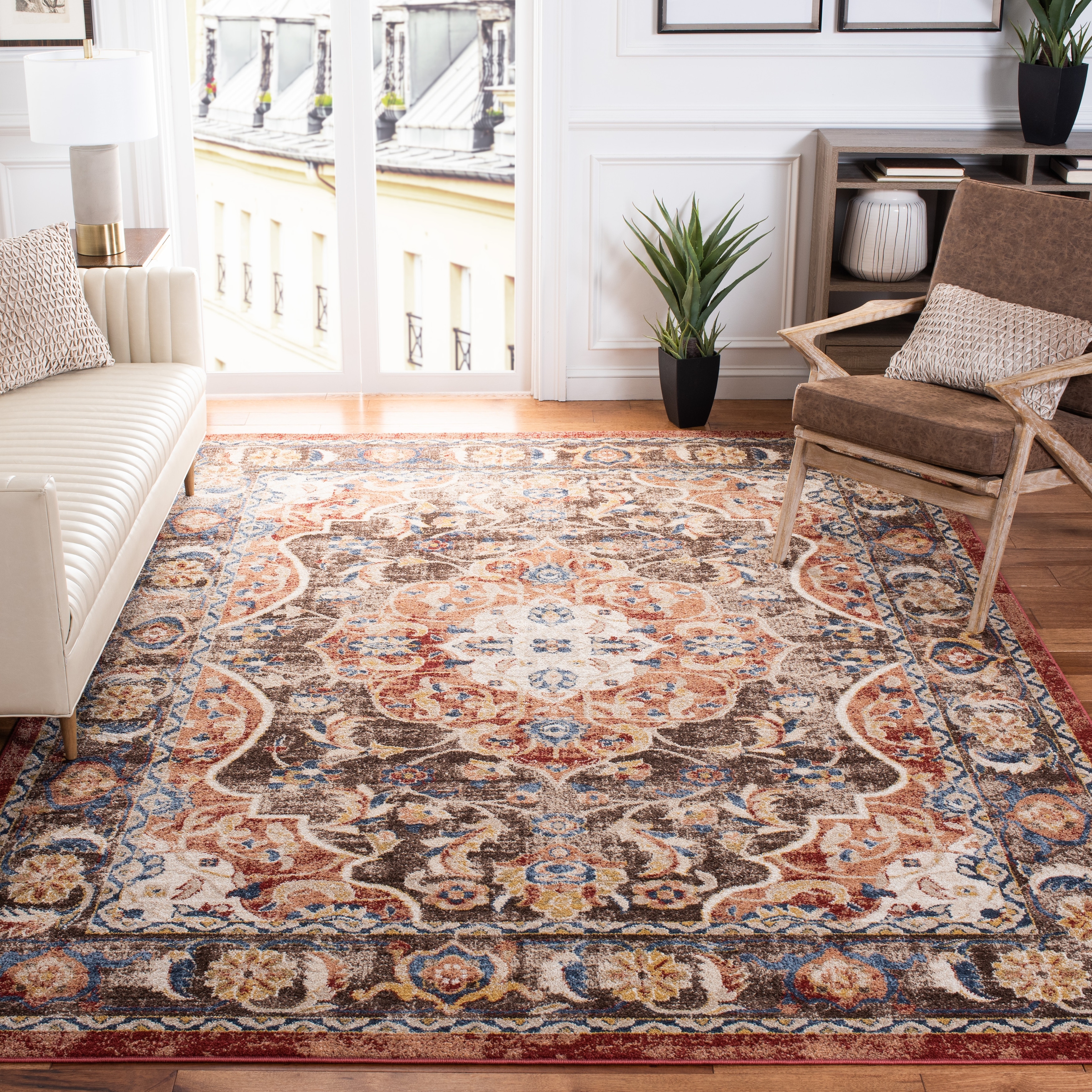 SAFAVIEH, Bijar Tahnee Traditional Oriental Distressed Rug