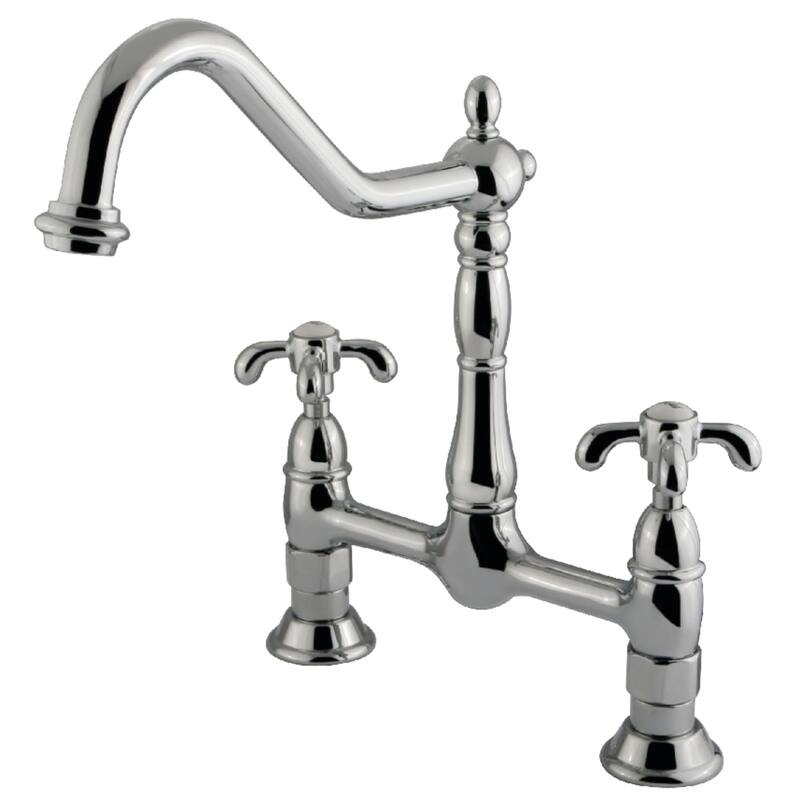 Kingston Brass French Country Bridge Kitchen Faucet - Polished Chrome