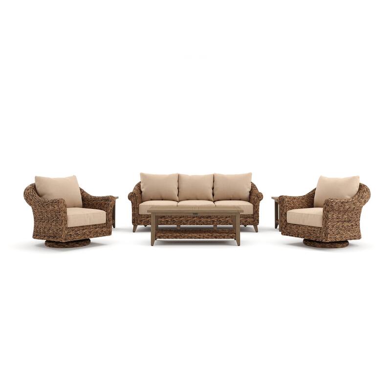 Cayman 6 Piece Sunbrella Seating Set, Heritage Brown