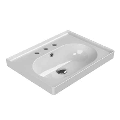 Nameeks CeraStyle 043100-U-Three Hole Arya 25-1/2" Rectangular Ceramic