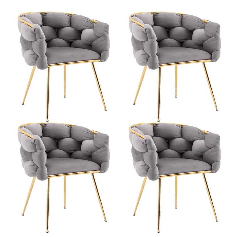 Modern Velvet Dining Chair with Metal Legs