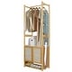 preview thumbnail 6 of 12, Bamboo Garment Rack with Clothes Rail Storage Organiser Freestanding - 21" x 13" x 66"