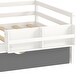 preview thumbnail 9 of 14, White Wood Platform Bed with Bookshelf,Trundle,Twin Size