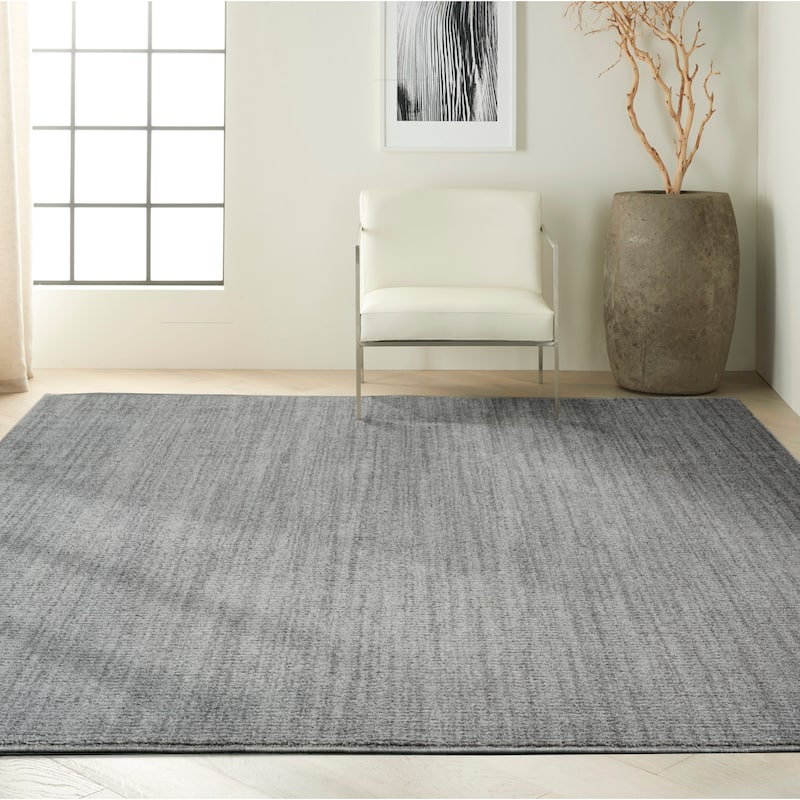 Calvin Klein Ridge Modern High Low Ribbed Area Rug - 7' 10" x 9' 10" - Grey - Rectangle