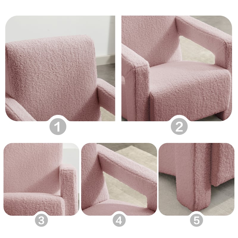 Sherpa Adirondack Chair for Living Room, Upholstered Accent Chair