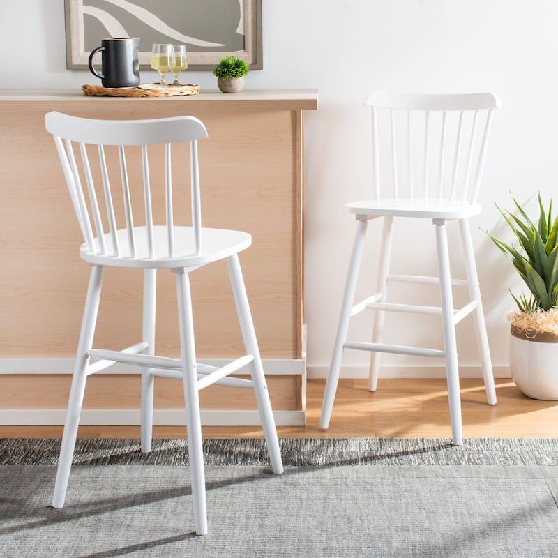 SAFAVIEH Aida 30-inch Spindle Farmhouse Bar Stool (Set of 2) - 19.9" x 19.8" x 38" - 20"W x 20"D x 43"H