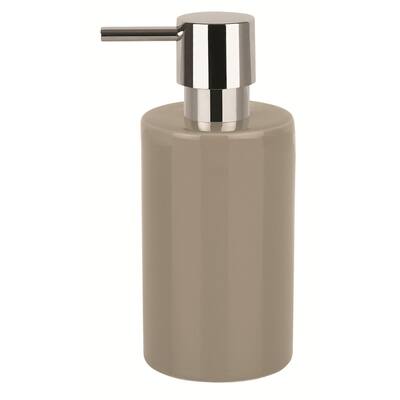 Countertop Soap And Lotion Dispenser Spirella Tube Taupe Stoneware