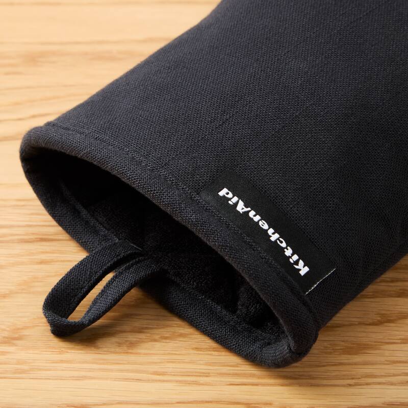 KITCHENAID Gourmet Series Gridlines Mini Oven Mitts 2-Pack Set, Heat Resistant up to 600°F, Soft Silicone Grip, Magnetic Cuff