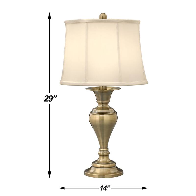 Dover 29 in. Satin Antique Brass Table Lamp