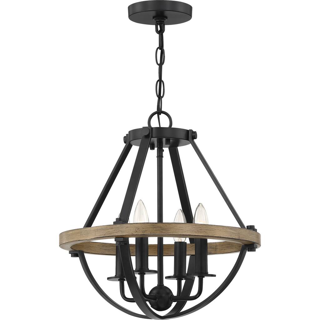 Quoizel Bartlett 4-Light 16" Ceiling Light in Earth Black