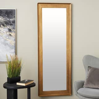 Gold Metal Room Wall Mirror with Textured Frame