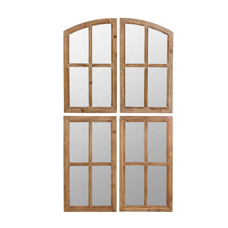 Raelynn Arch Window Pane Mirrors (Set of 4)