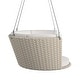 preview thumbnail 22 of 27, The Novogratz Poolside Collection Sally Black Wicker Patio Hanging Swing