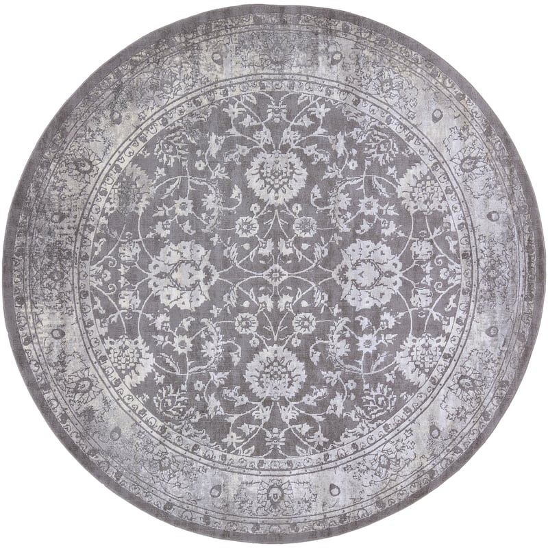 Livabliss Lindsey Stonewashed Vintage Grey Area Rug
