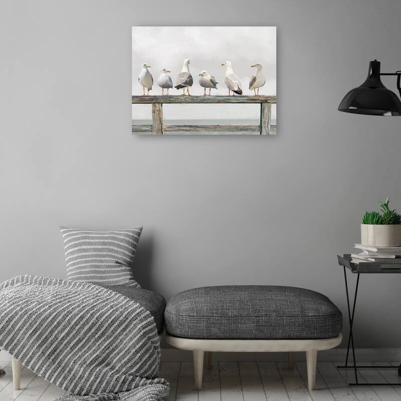 Gathering of Gulls By Studio Arts Canvas Art Print