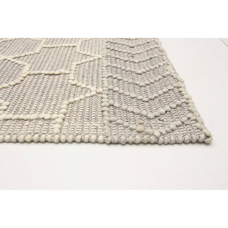 ECARPETGALLERY Braid weave Sienna Grey Wool Rug - 4'11 x 7'9